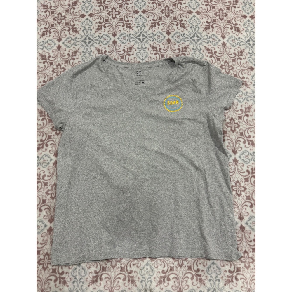 District Re-Tee Mount Mary University SOAR Leader Gray V-Neck T-Shirt XXL